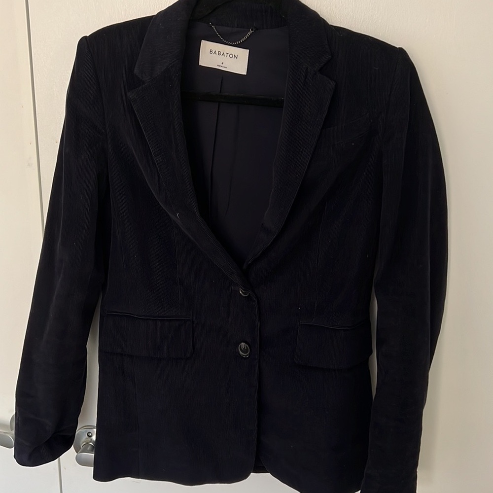 Aritzia Babaton Taylor Corduroy Royal Navy Blazer Size 4